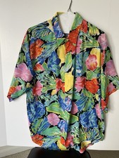 Vintage GUESS Georges Marciano Shirt Mens M Made USA 80s 90s Abstract Floral