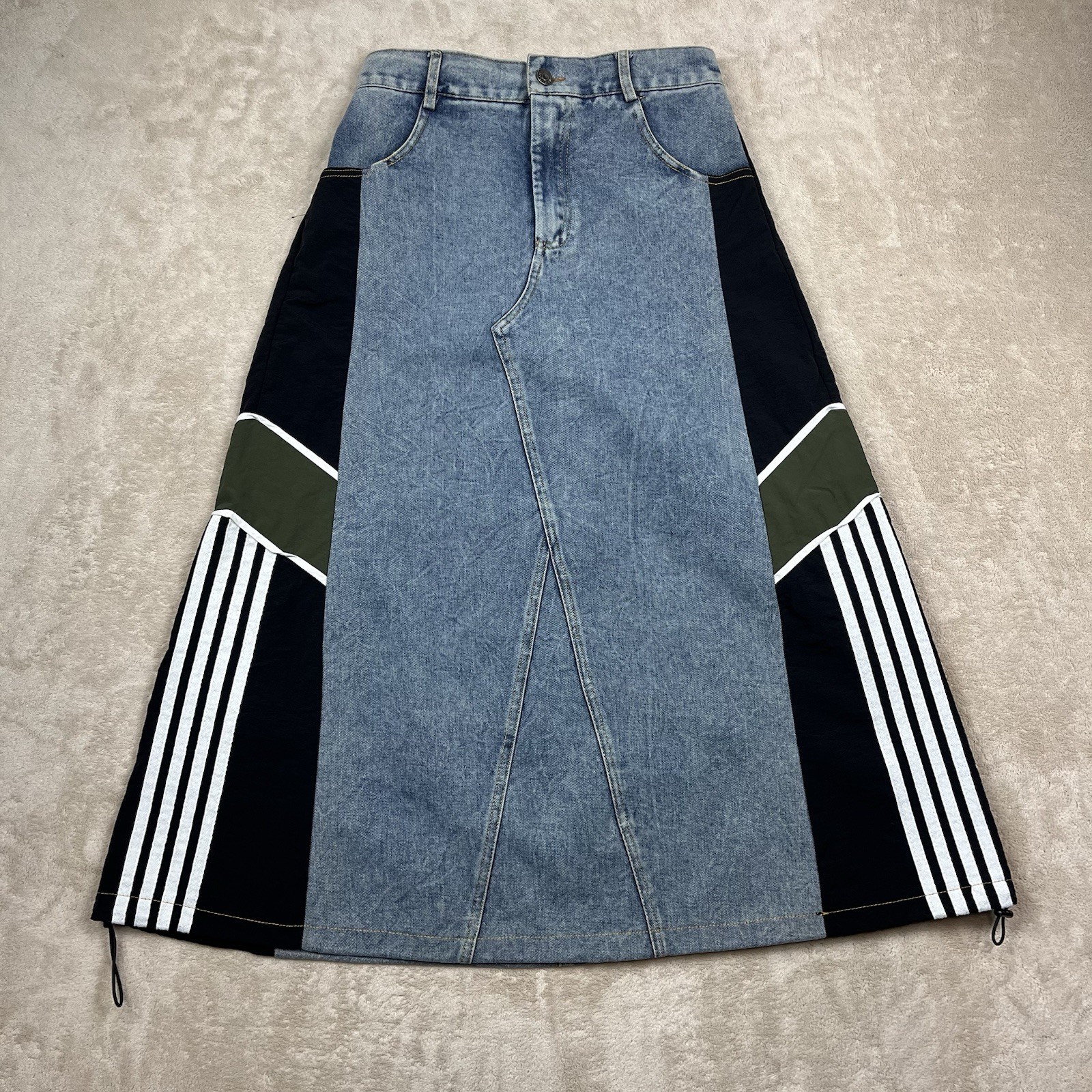 Lissimo Denim Patchwork Striped Contrast Versatil… - image 1
