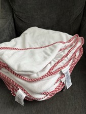 Lot Of 5 Pottery Barn Kids Red Gingham Hooded Baby Towels