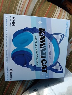 ART+SOUND LED LIGHT-UP Kawaii Cat Wireless Headphones 