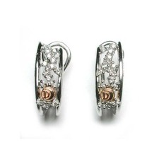 Orecchini Damiani a Cerchio 20017191 Earrings Oro Bianco Rosa Diamanti New