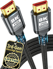 10K 8K HDMI 2.1 Cable 10FT, 48Gbps Ultra High Speed Nylon Braided HDMI Cord