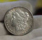 1886 US Morgan Silver Dollar $1 AU (Cleaned, Retoned)
