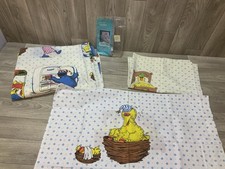VTG 1970-80 s Sesame Street JC Penney s Twin Flat Sheet, 2 Pillowcases