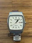 Vintage 1986 [N-MINT] SEIKO Chronos 8123-5240 White Dial Square Day/Date Watch