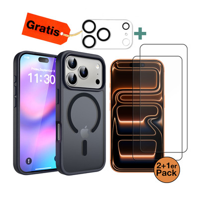 iPhone 17 Pro Max MagSafe Hülle & Schutzglas - N52 + 9H , Stoßfest & TPU + Acryl