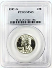 *1942 D SILVER WASHINGTON QUARTER* *PCGS MS65* NR #G3995