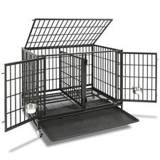 Homey Pet Stackable 43 inch Dog Crate Cage Kennel Indoor with Divider, 2X Ste...