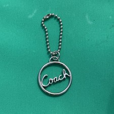 Coach Silvertone Circle Logo - Keychain - Bag Charm