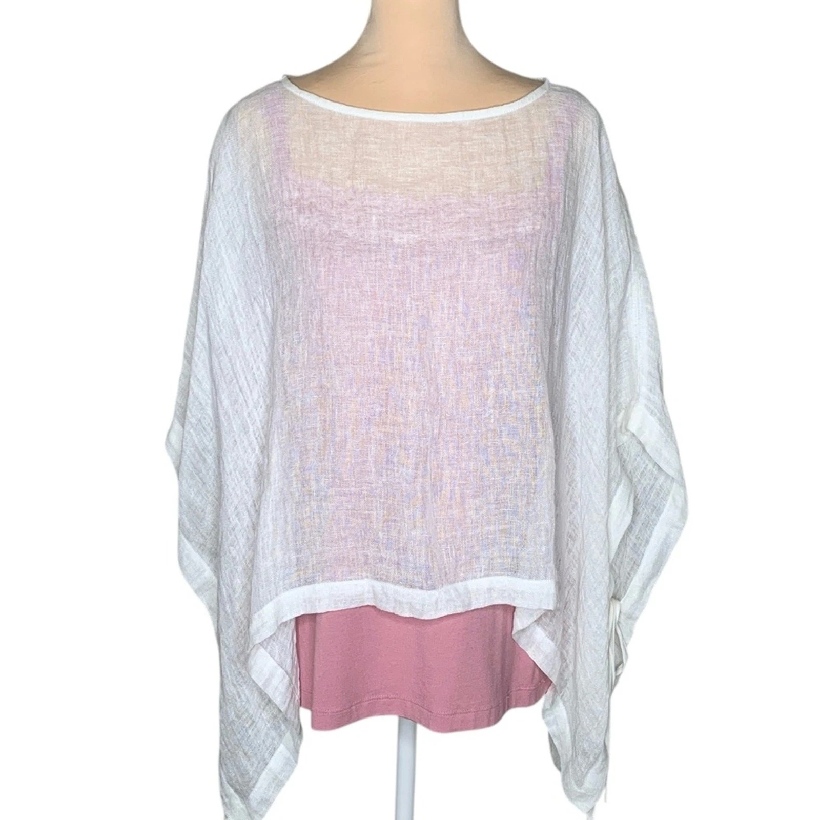 Eileen Fisher Organic Linen Gauze Cropped Poncho Top L/XL Lightweight $158 NEW
Opens in a new window