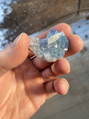 FLUORITE ''Blanchard Blue'' Thumbnail, vicinity BINGHAM New Mexico, Socorro County