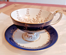 Vintage Aynsley Fine Bone China Cobalt Blue White Cup and Saucer Pattern 2878
