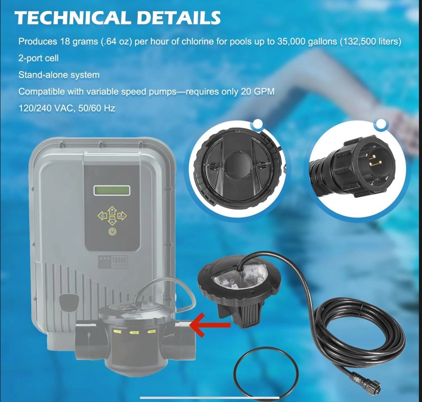 R0693900 TruClear Salt Cell Assembly for All Jandy Pro Series TruClear Chlorine