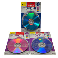 Maxell Color DVD-R DVD R 4.7GB 120min 16x Speed Blank Media Discs 3 5 Packs