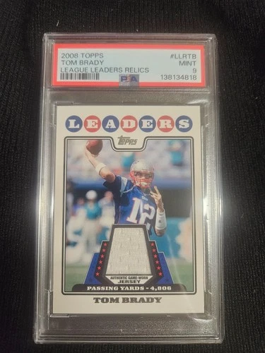2008 Topps Tom Brady League Leaders Relics PSA 9 #LLRTB Game Worn Jersey!
