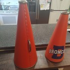 22" Orange Megaphone Denver Broncos & 19" CHEERLEADER PEP BULL HORN PROP — photo 3