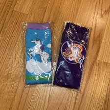 Girls' Unicorn Crew Socks 2 Pairs Multicolor Animal Print