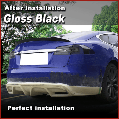Glanz Schwarz Heckspoiler Lippe Flügel Spoiler Passt für Tesla Model S 2012-2020 - Picture 3 of 10