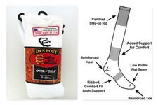 Dan Post 2-Pack Cowboy Certified Over The Calf Men's Boot Socks Size 7-10 1/2