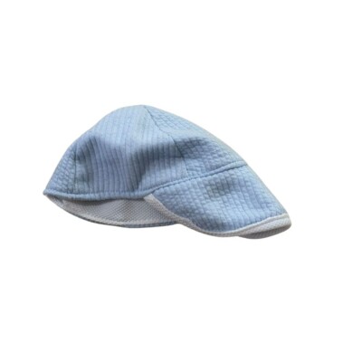 Cute Baby Boy Hat Blue Quilted Beret Newsboy Style