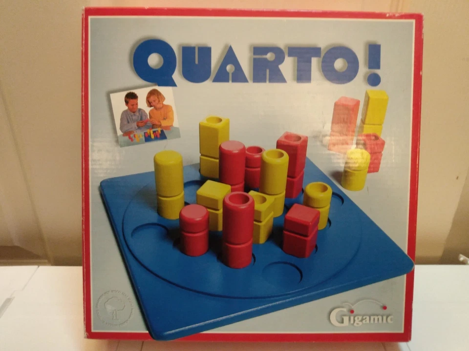 Gigamic 2003 Quarto! Juego de Mesa de Estrategia Rojo y Amarillo Piezas de Madera Completo Usado en Excelente Condición Foto 2 de 4