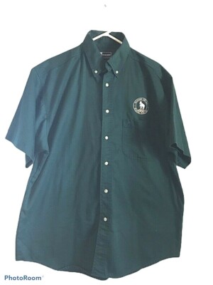 Blue Generation Unisex Oxford Shirt Green Vacations For All Glacier Park Logo L