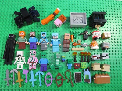 lego MINECRAFT minifigure BUNDLE set lot TNT STEVE