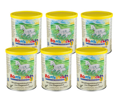 Bambinchen 1 Säuglingsnahrung, 6 Dosen, Ziegenmilch Babynahrung (39,17 /kg)