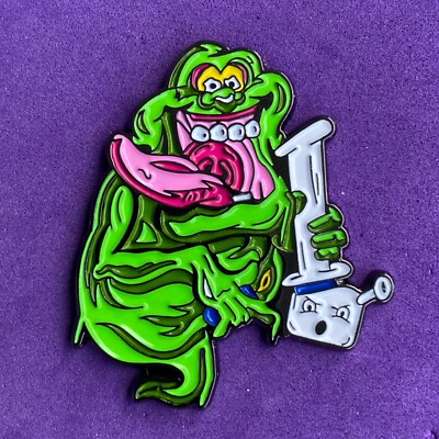 Pin, Badge, Anstecker, Film, Ghostbusters, Slimer mit Bong