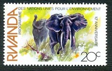 TIMBRE   RWANDA  NEUF  Y.T. N° 1071  ** ELEPHANTS   SANS CHARNIERE