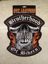 Brotherhood of Bikers Motorcycle Iron On LARGE Back Patch - Hot Leathers Apparel
