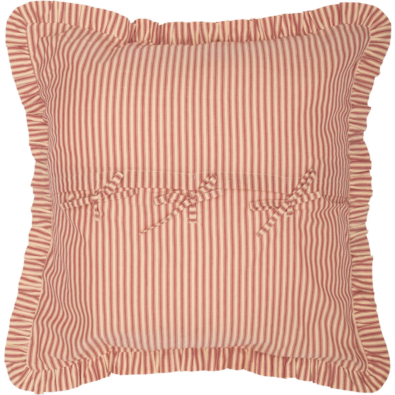 Sawyer Mill Red Ticking Stripe Fabric Euro Sham - Thumbnail 4
