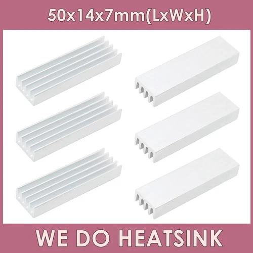 50x14x7mm With or Without Tape Silver Heatsink Aluminum Cooler Radiator