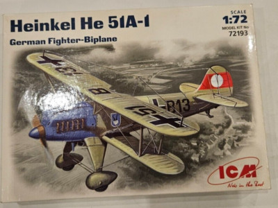 Heinkel He 51A-1 German Fighter-Biplane ICM 72193 Maßstab 1:72 Scale 1:72