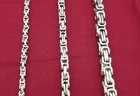 16"-50" STAINLESS STEEL SILVER 4MM ,6MM, 8MM  BYZANTINE TURKISH  BOX   NECKLACE