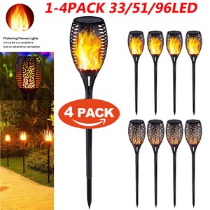 1 4 Pack Led Solarleuchte Solarlampe Flackernde Flamme Fackel Effektlicht Garten Ebay