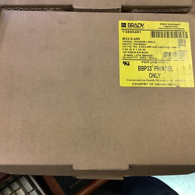 Brady B33-5-489,  143062 BBP33  ToughBond 0.5  x 1  White Polyester Label