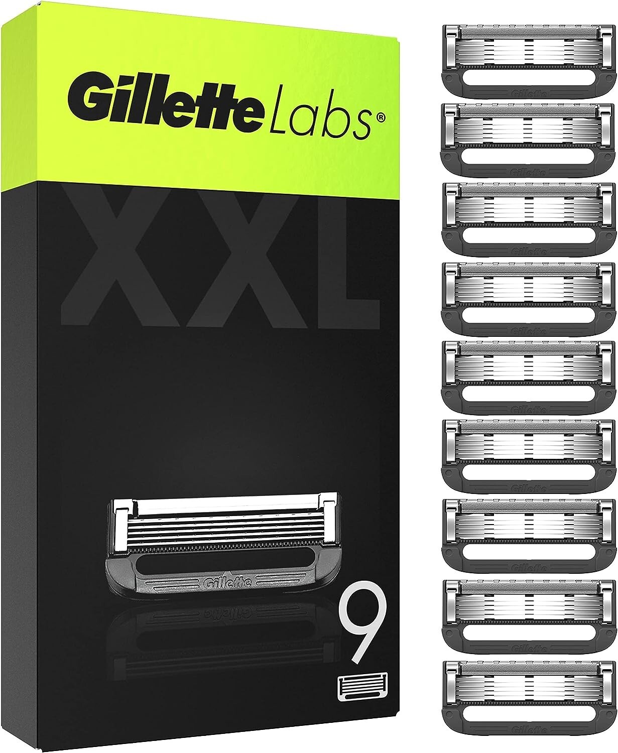 Gillette Labs con barra esfoliante, 9 ricariche per lame, per uomo di Gillette