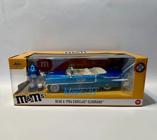 Jada Hollywood Ride 1/24 1956 Cadillac Eldorado w/ Blue M&M Figure