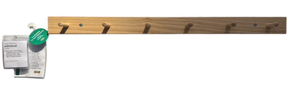 New IKEA HOVOLM Oak Rack With 6 Knobs Hooks 57 cm (22 ½ 