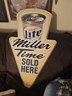1998 Miller Time Sold Here Lite Beer Arrow Metal Sign 36 X 21 vintage rare bar