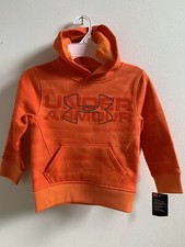 NWT Under Armour Little Boys Hoodie Sweatshirt Magma Orange Sz 4