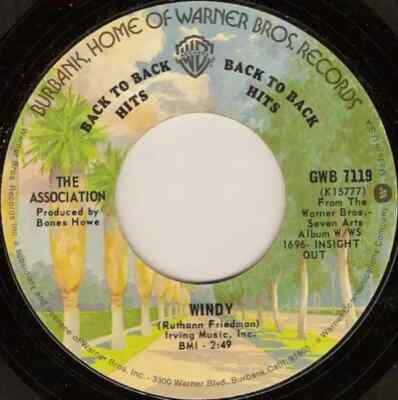 The Association Never My Love / Windy Vinyl Single 7inch Warner