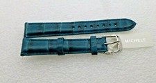 Genuine Michele 16mm Teal Blue Alligator Watch Band Strap NEW