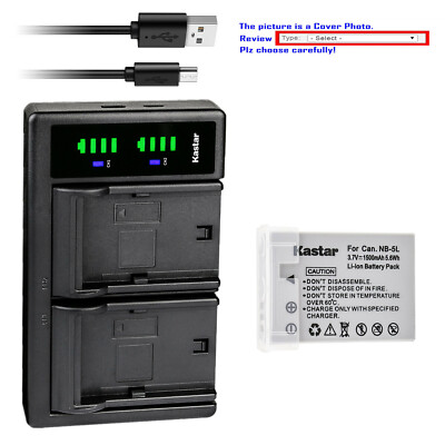 Kastar Battery LTD2 USB Charger for Canon NB-5L NB5LH Digital IXUS 950 IS 950IS