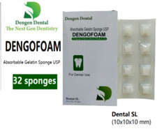 Dengen Dengofoam Absorbable Gelatin Sponge USP 32 Sponges 10x10x10mm For Dental.