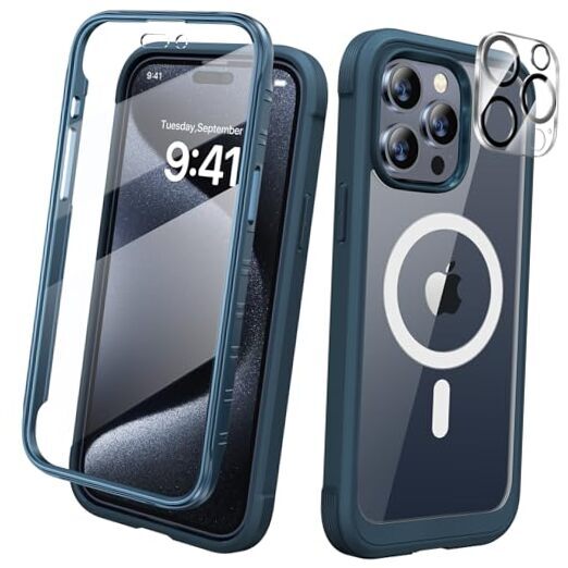 Magnetic Case Compatible with iPhone 15 Pro Max in Storm Blue
