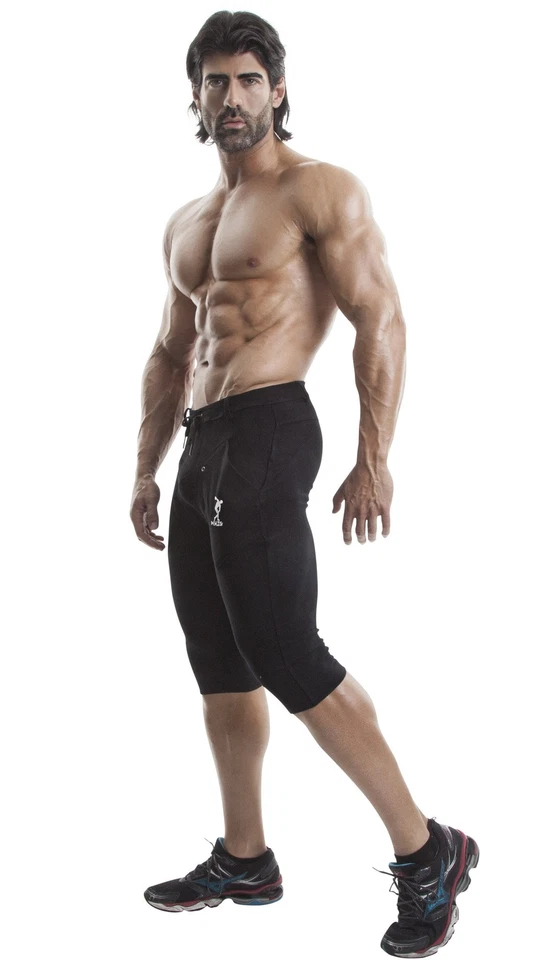 Capri Workout Pants(Black)-(Organic Cotton/Elastin) - Image 3 of 3