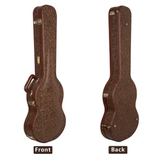 Crossrock Wooden Case for Gibson SG Electric Guitars-Security Lock-Blossom Brown