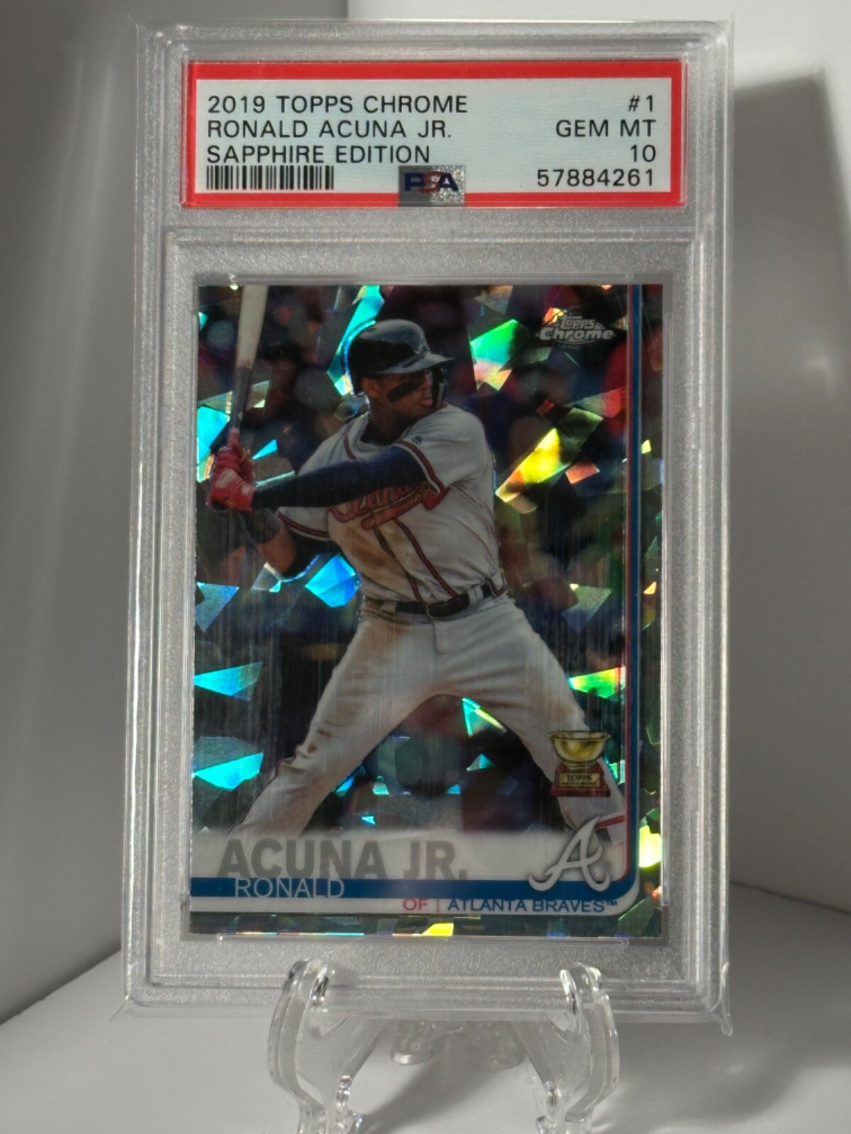 2019 Topps Chrome Sapphire #1 Ronald Acuna Jr. Gold Cup PSA 10 Gem Mint